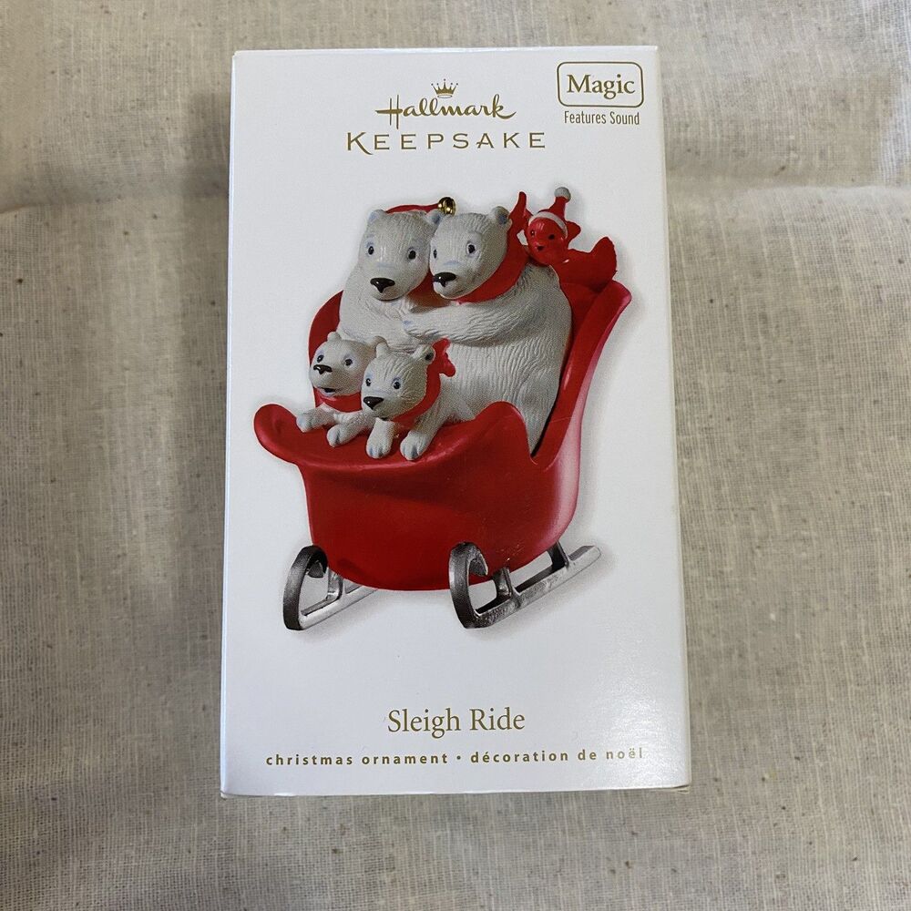 2010 Hallmark Keepsake Christmas Ornament Polar Bears 'Sleight Ride'
